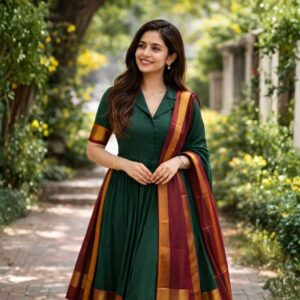 Forest Veil Anarkali Kurta Set