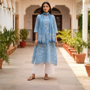 Skyloom Handblock Kurta Set