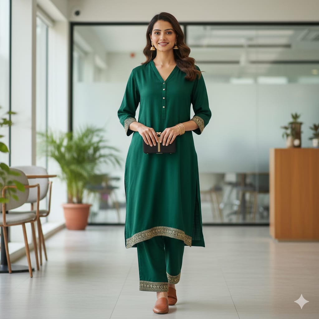 SKAIVOR- Emerald Aura Kurta Set