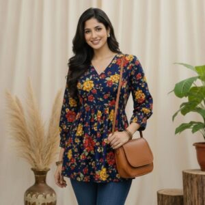 Roselle | Midnight Bloom Top