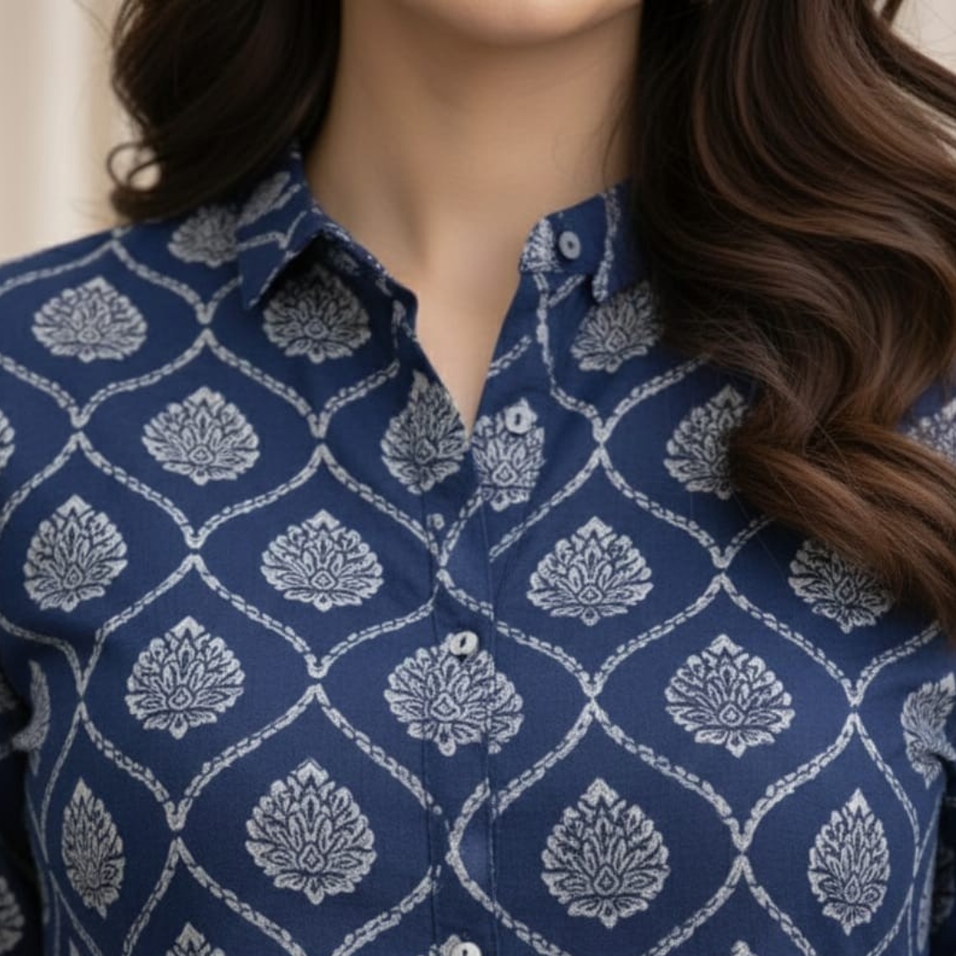 Skaivor | Indigo Printed Kurta Set