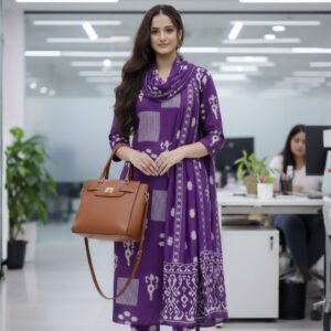 Niyara – Purple Ikat Office Set