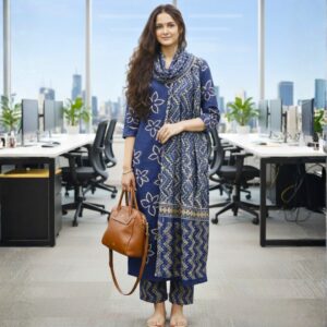 Nayra – Indigo Ikat Office Set