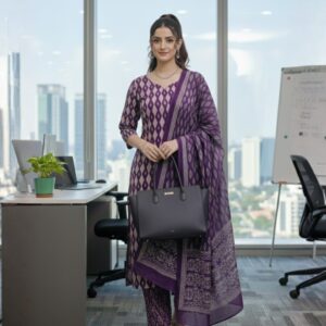 Niyara – Purple Ikat Kurta Set