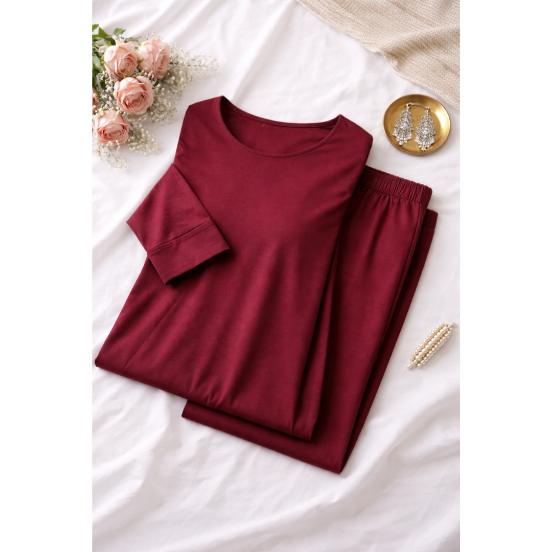 Marron Elegance Kurta Set