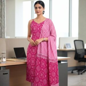 Skaivor Rose Elegance Cotton Kurta Set